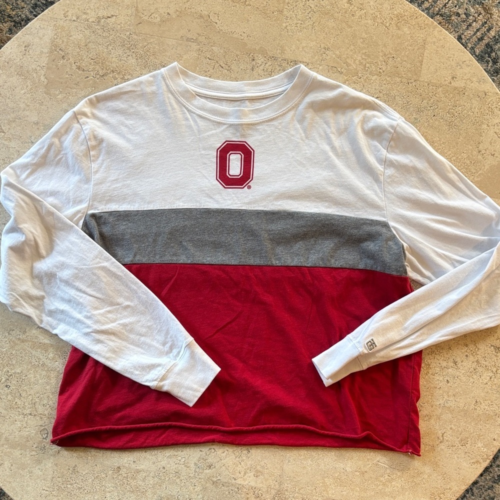 Tailgate women’s size medium Ohio‎ State cropped long sleeve shirt